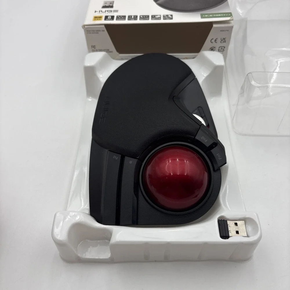 ELECOM Huge Trackball 2.4GHz Wireless USB Mouse M-HT1DRBK